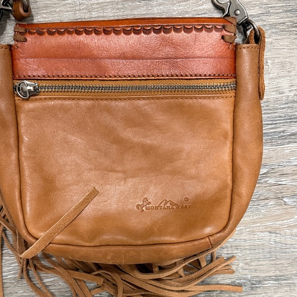 Montana West Genuine Leather Floral Fringe Crossbody. - Picture 3 of 8